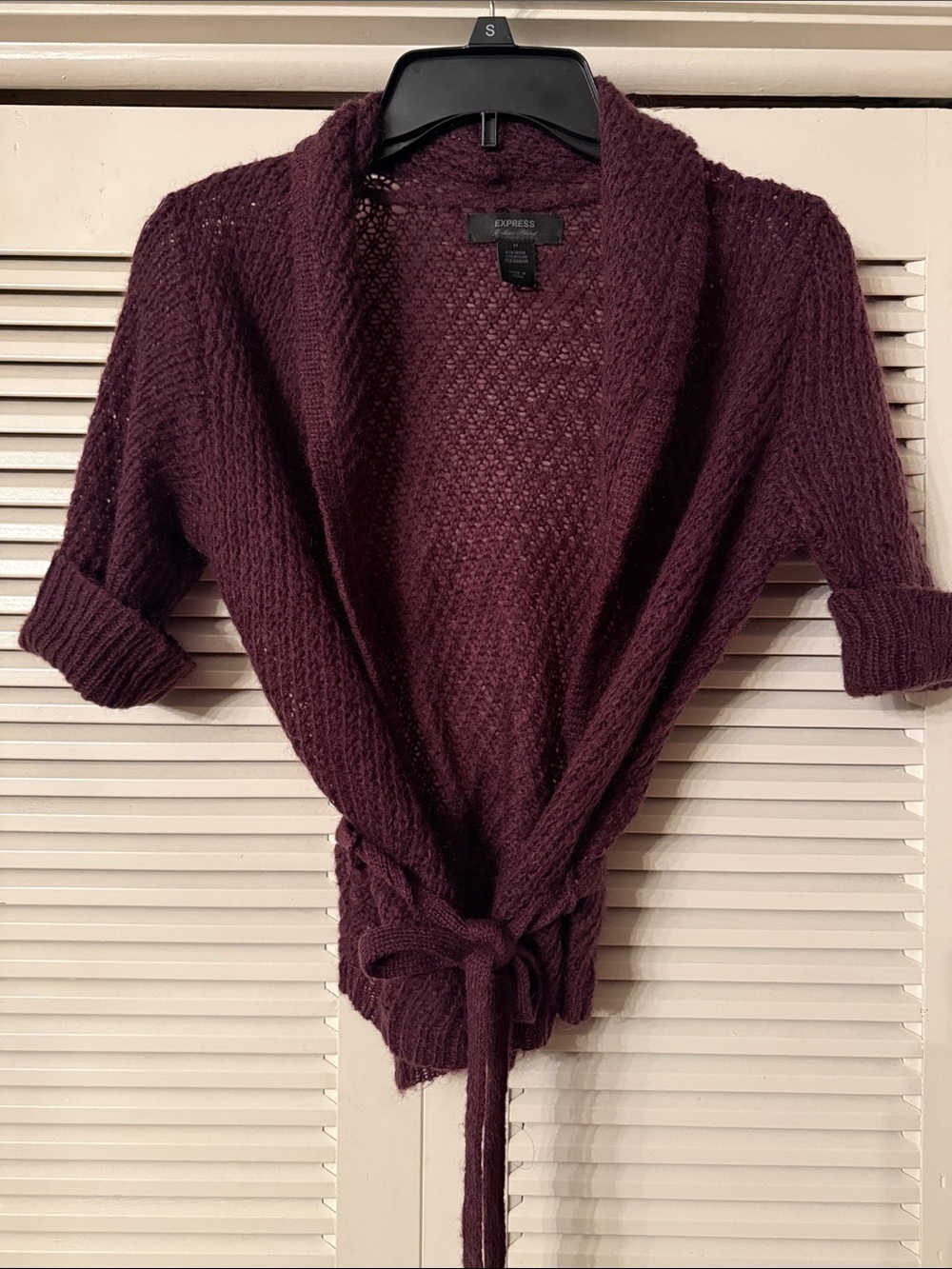 Express Women's Plum Tie-Front Knit Cardigan